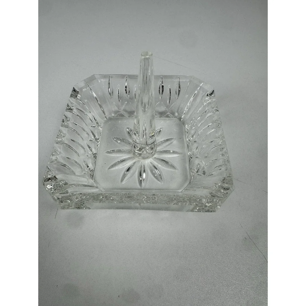 Vtg‎ MCM Crystal Ring Holder Trinket Dish Jewelry Vanity Catchall